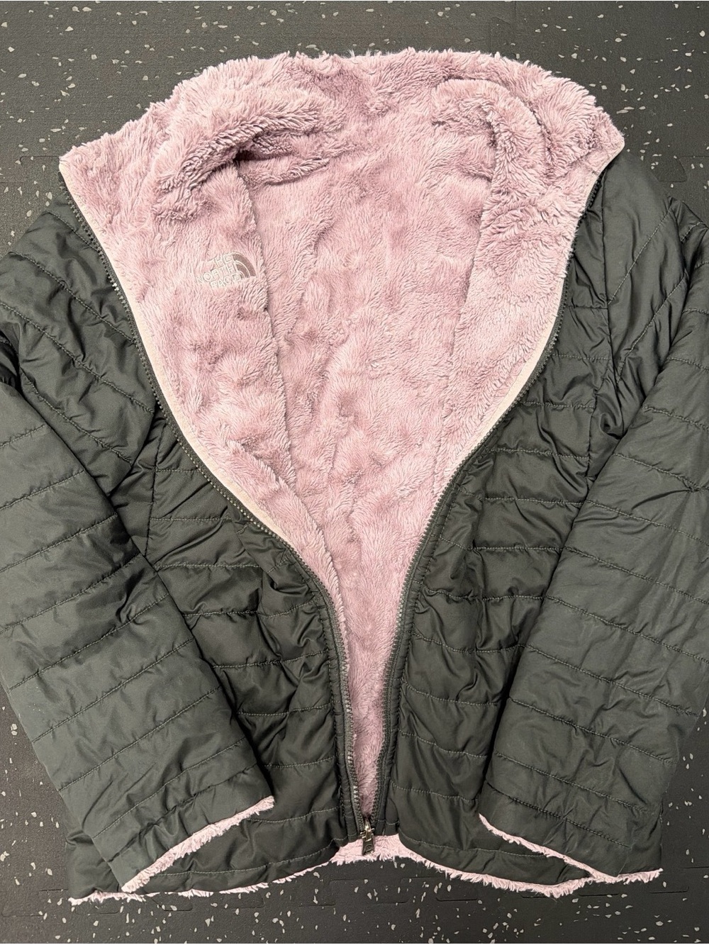 The North Face Reversible Black Jacket with Pink Plush Interior